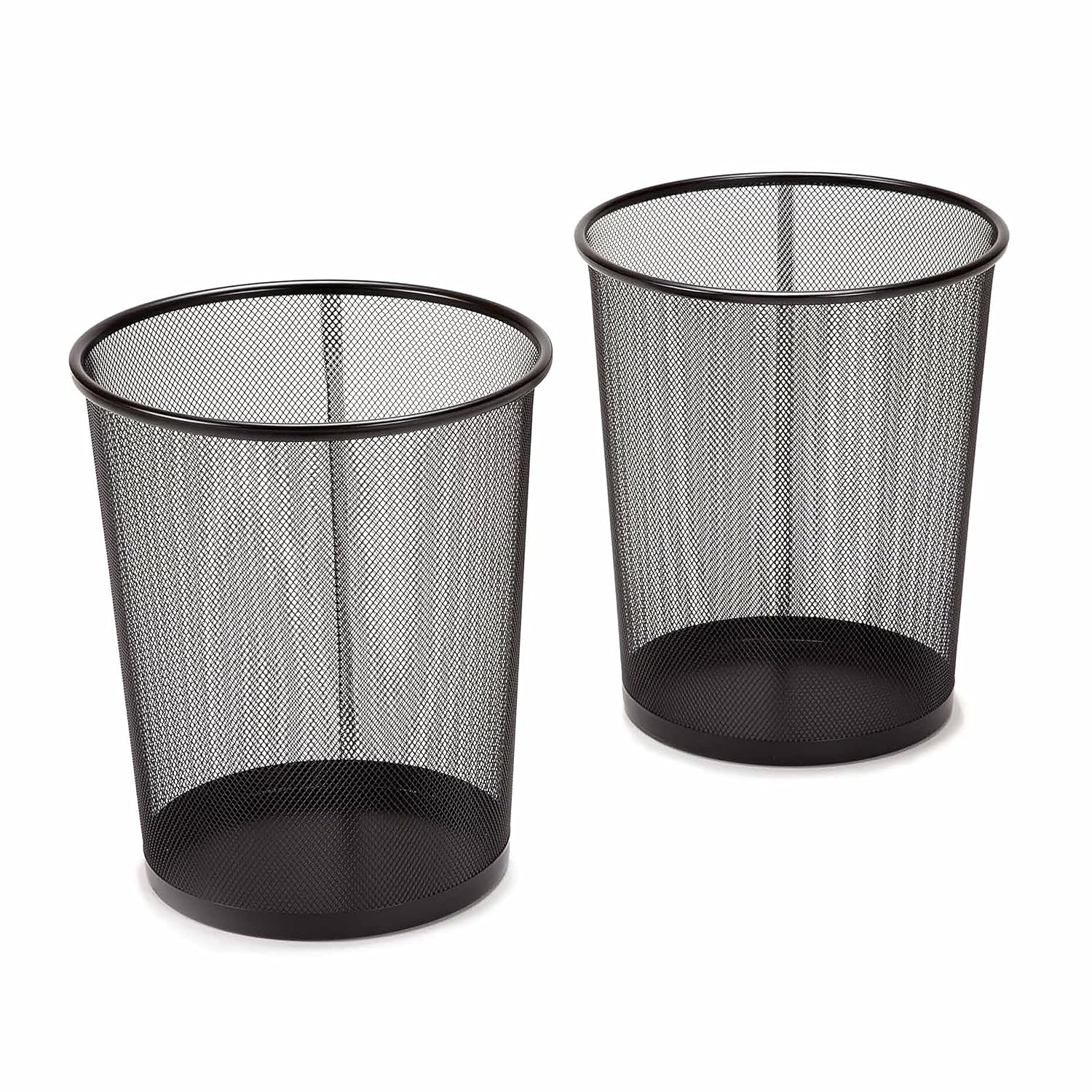 Paper Basket Mesh - 2-Pack Steel Mesh Round Trashcan Wastebasket