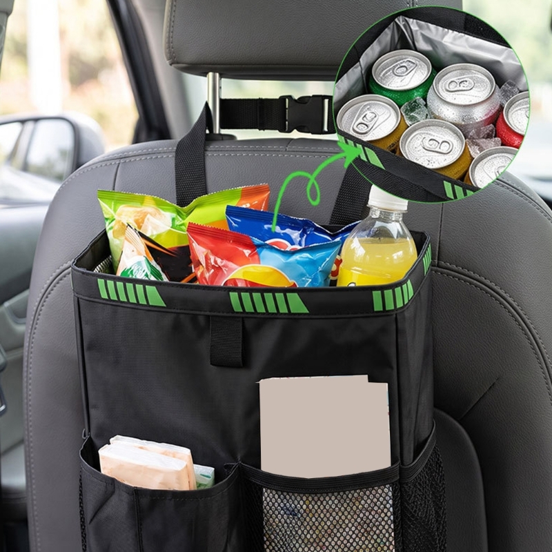 Paper Basket Mesh - Car Back Hanging Trash Bin with