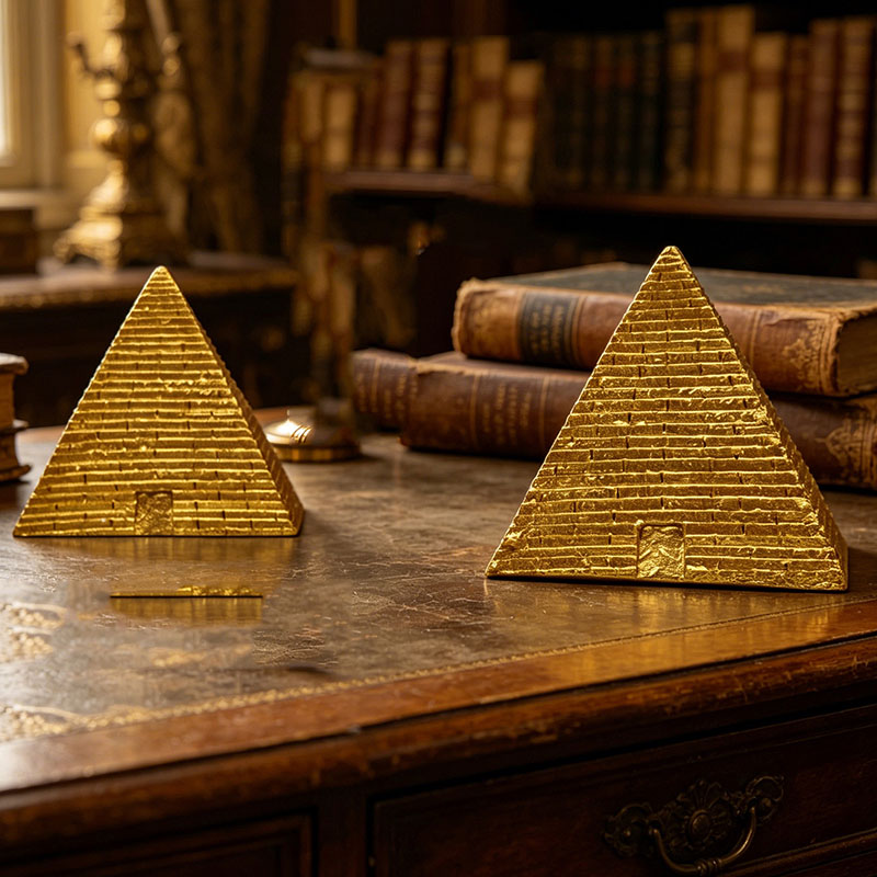 Office Furniture Egypt - 2pcs Resin Mini Egyptian Pyramid Model