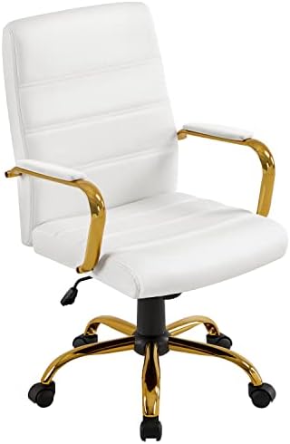 Task Chair Mid Back - Mid-Back Office Chair PU Leather Desk