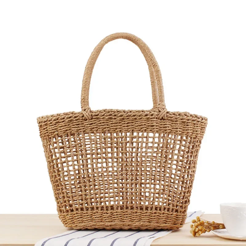 Paper Basket Mesh - Handmade Women's Handbag Bohemian Hollow Straw