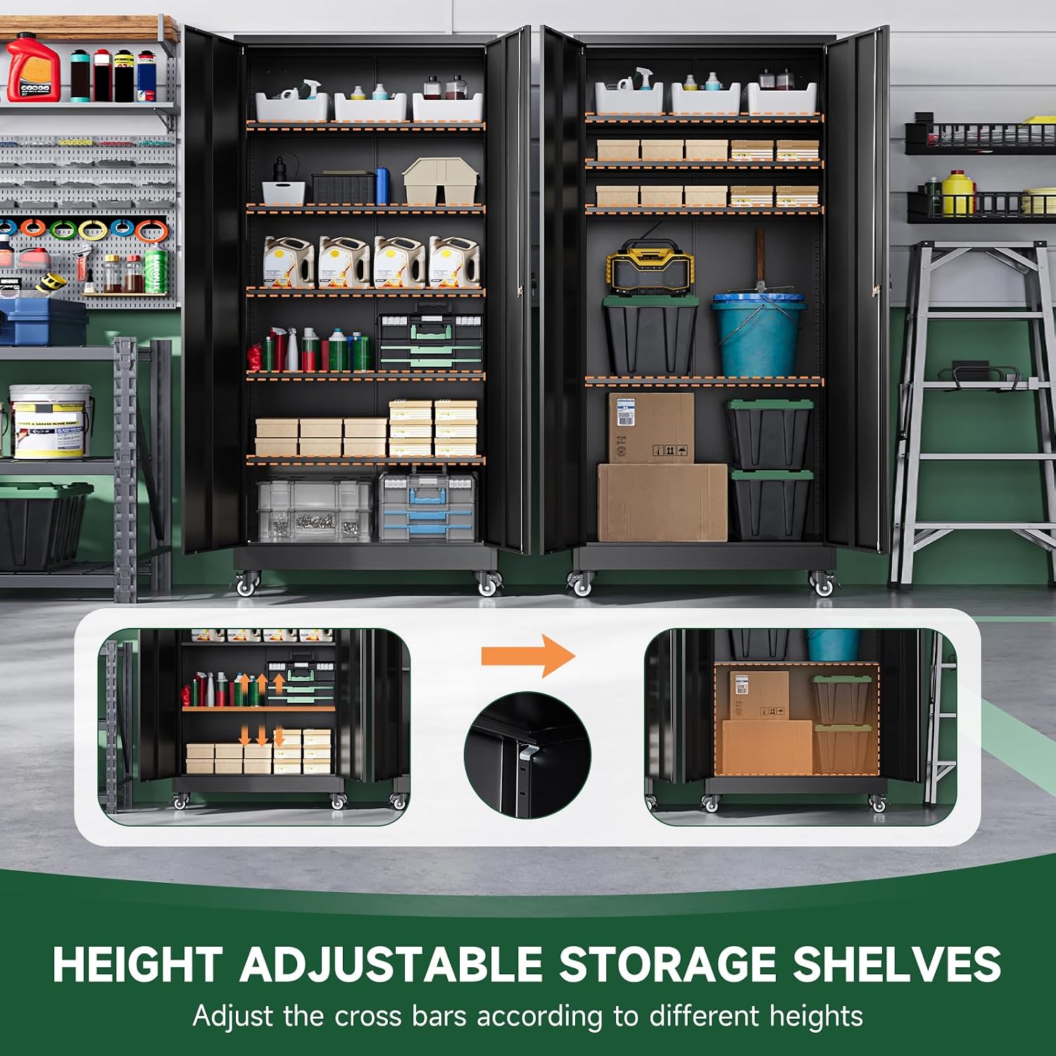 Rolling Metal Garage Storage C - Office Storage Cabinet 评论和价格