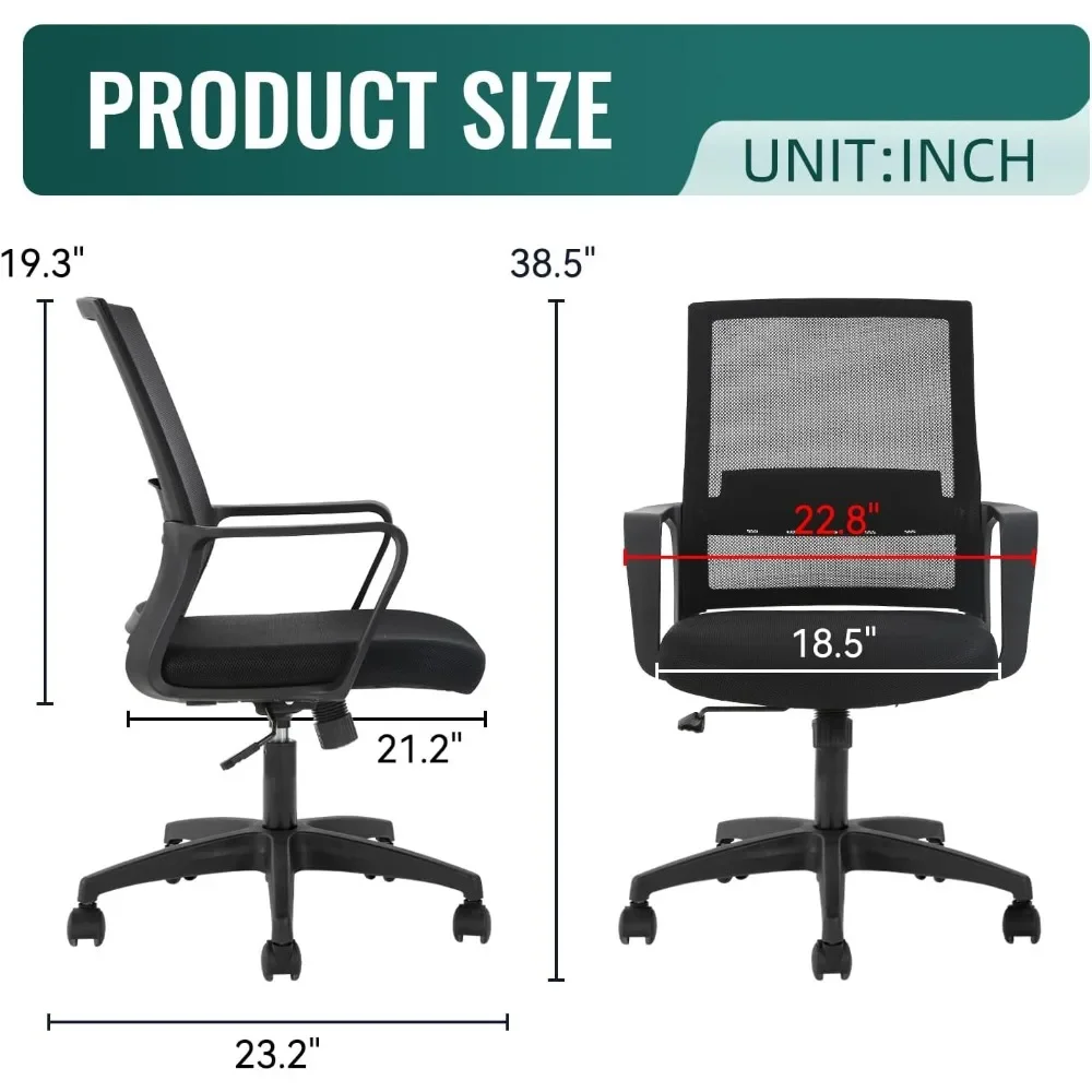 Ergonomic office chair, mid-ba - Task Chair Mid Back 评论和价格