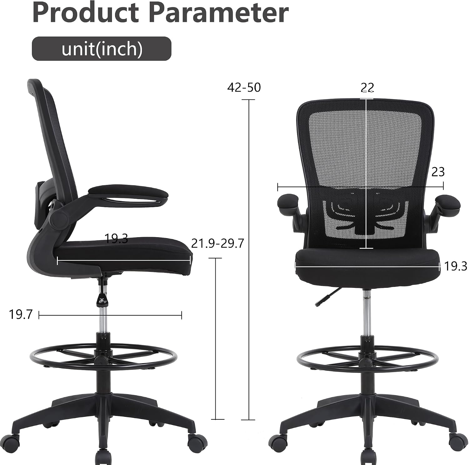 BestOffice Drafting Chair Tall - Task Chair Mid Back 评论和价格