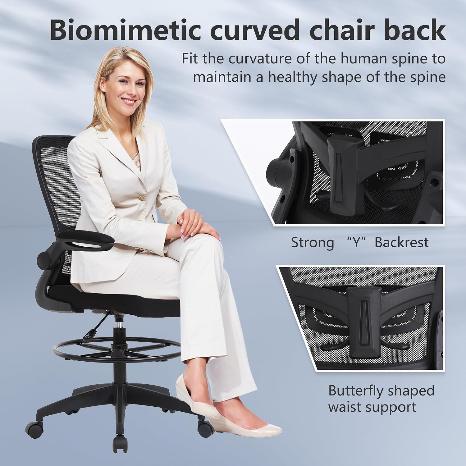 BestOffice Drafting Chair Tall - Task Chair Mid Back 评论和价格