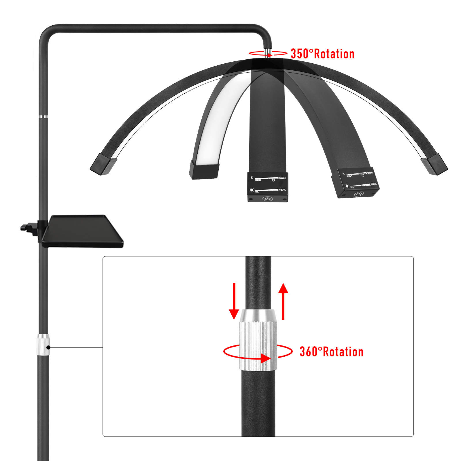 FOSOTO 40W Dimmable Bi-color T - Floor Lamp Arched 评论和价格