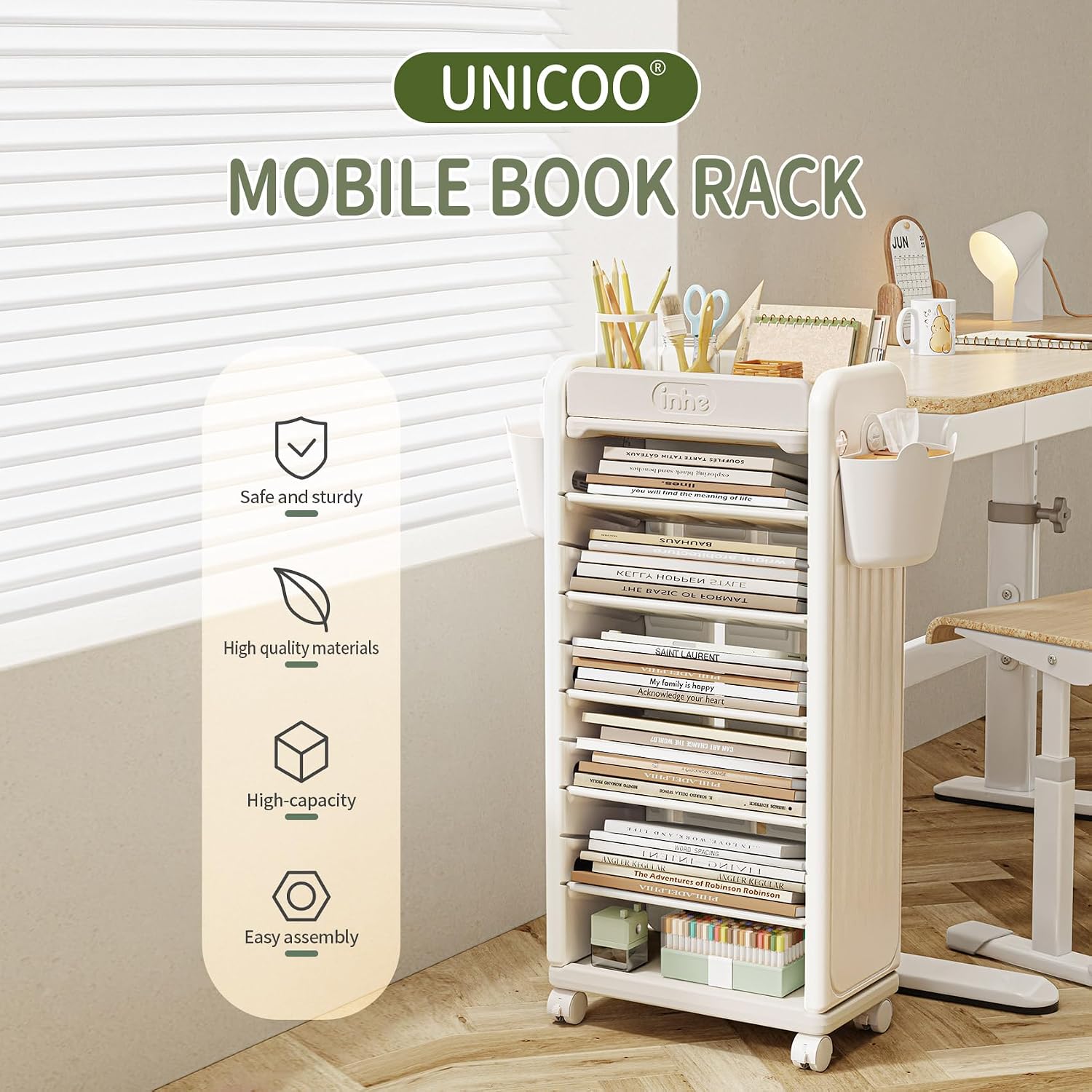 ® 7 Tier Book Cart | Mobile Bo - Book Cart Rolling 评论和价格