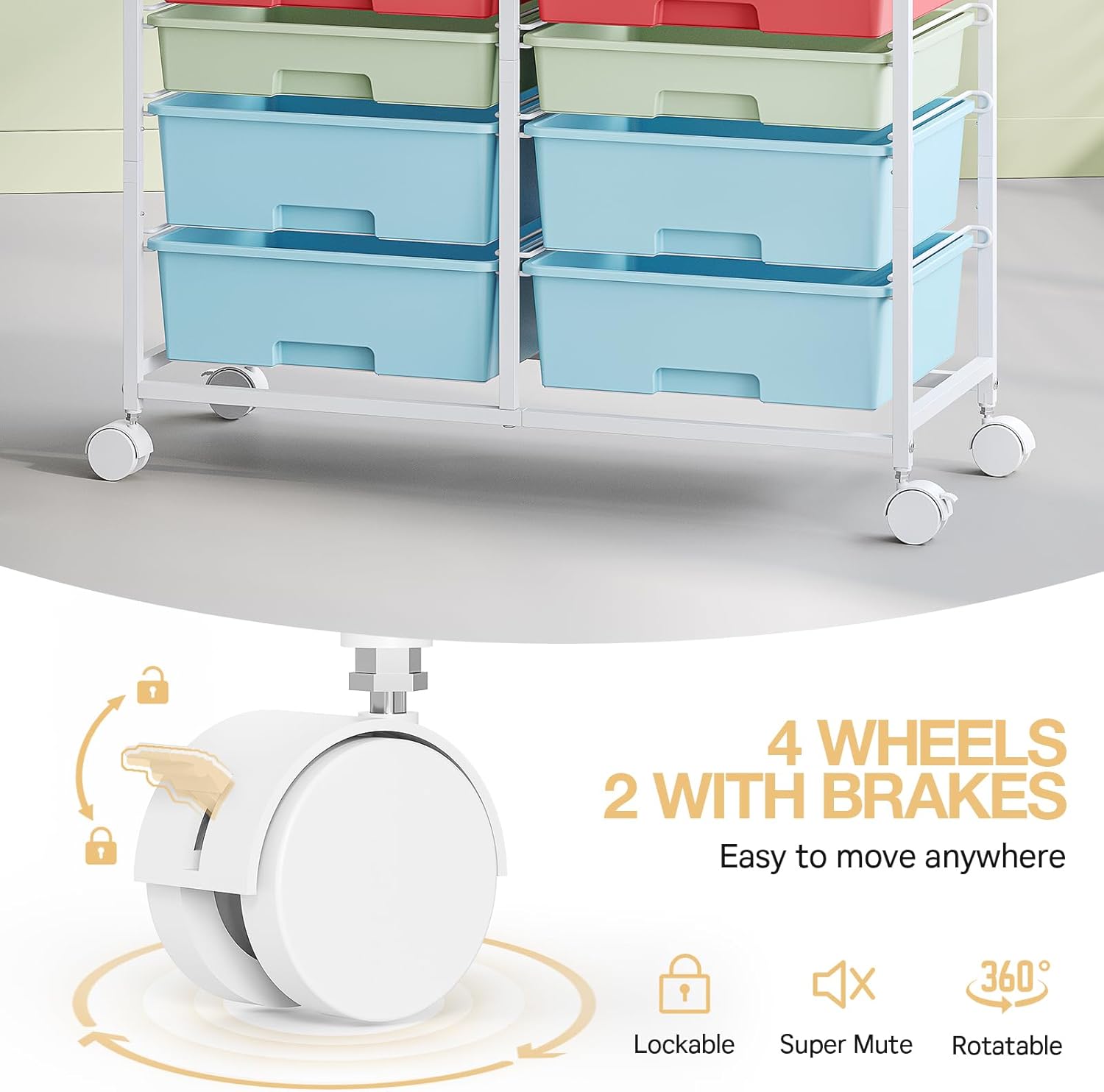 Rolling Storage Cart with 12 D - Office Supply Cart 评论和价格