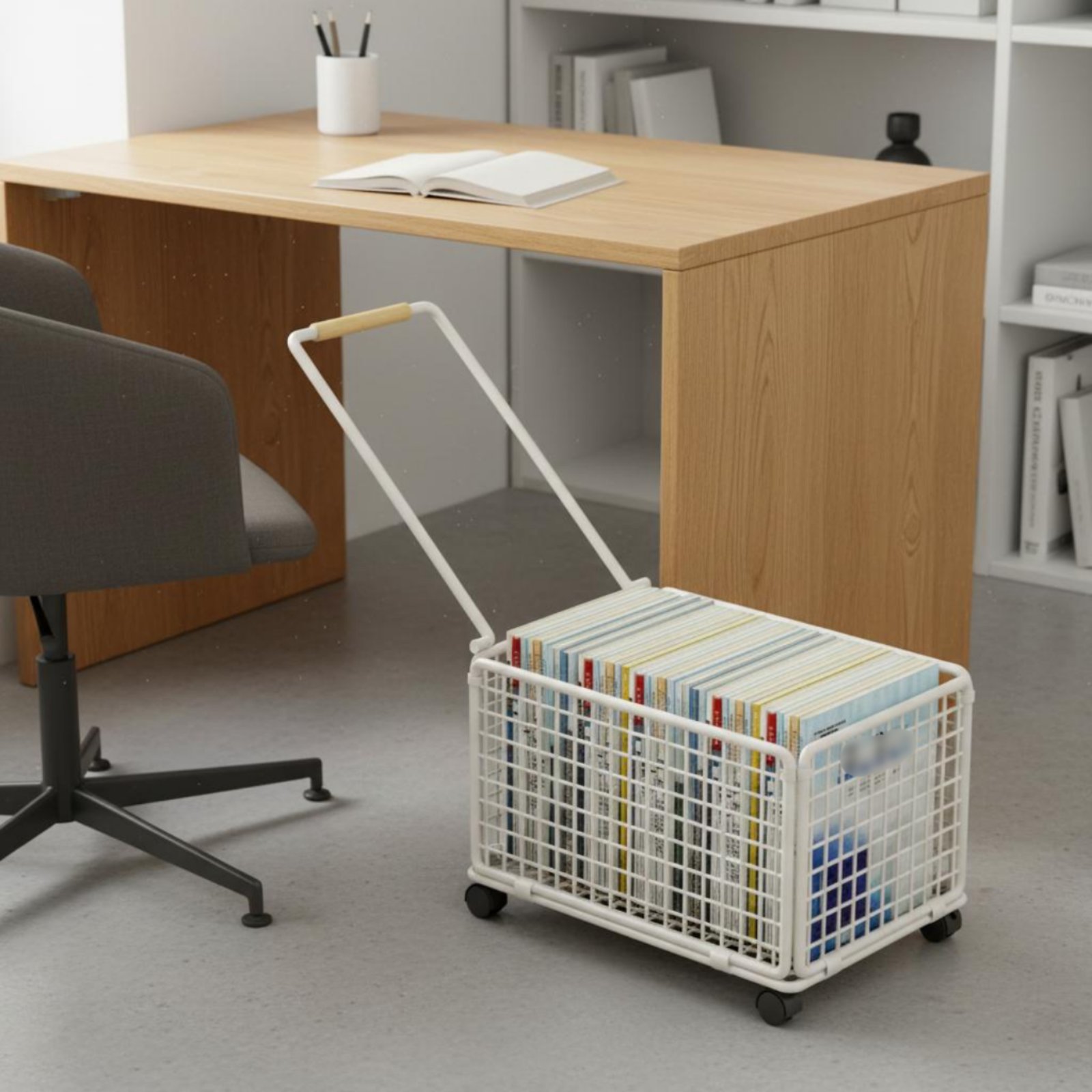 Deskside Storage Trolley With  - Book Cart Rolling 评论和价格