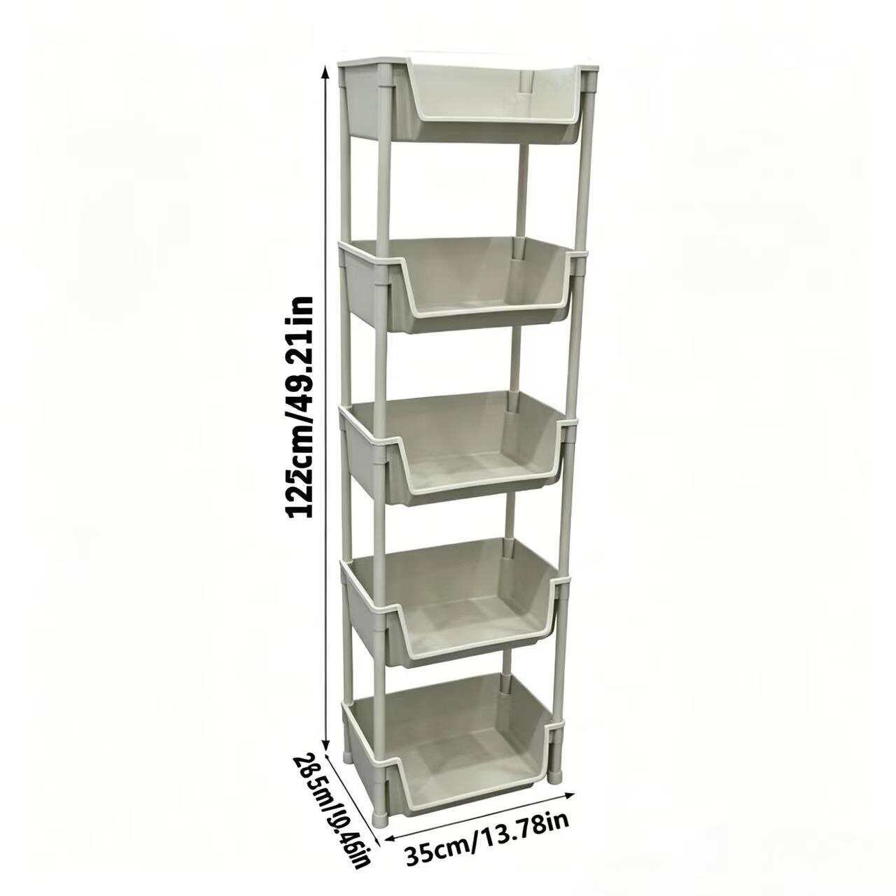 5-Layer White Freestanding Sta - Book Cart Rolling 评论和价格