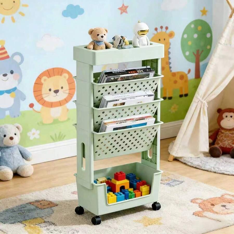 5-Tier Rolling Storage Cart Wi - Book Cart Rolling 评论和价格
