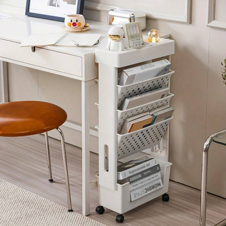 5-Tier Rolling Storage Cart Wi - Book Cart Rolling 评论和价格