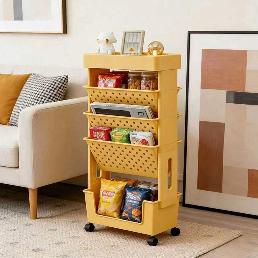 5-Tier Rolling Storage Cart Wi - Book Cart Rolling 评论和价格