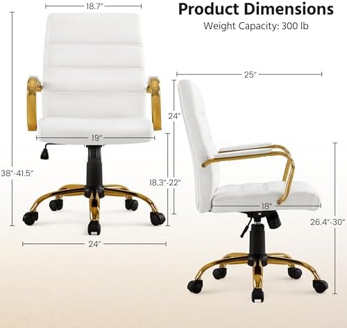 Mid-Back Office Chair PU Leath - Task Chair Mid Back 评论和价格