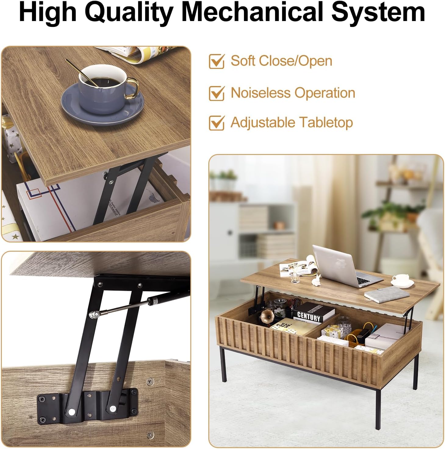 Wood Lift Top Coffee Table Wit - Office Furniture Center 评论和价格