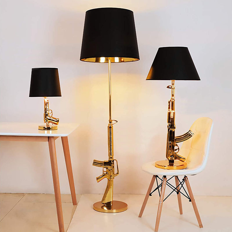Gold Plated Pistol Table Desk  - Floor Lamp Arched 评论和价格