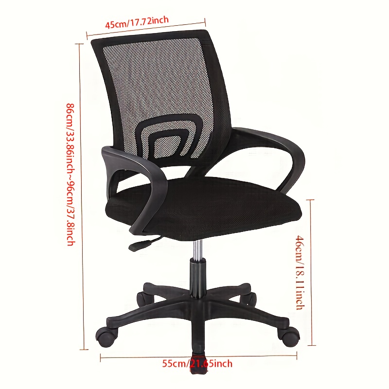 1pc Office Chair, Ergonomic Co - Task Chair Mid Back 评论和价格