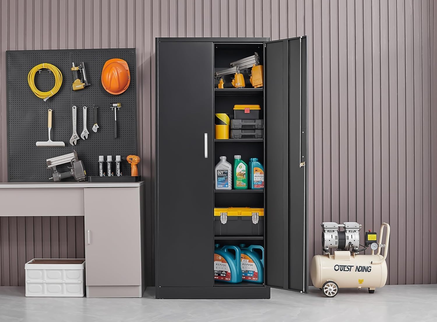 Metal Storage Cabinet With Adj - Office Storage Cabinet 评论和价格