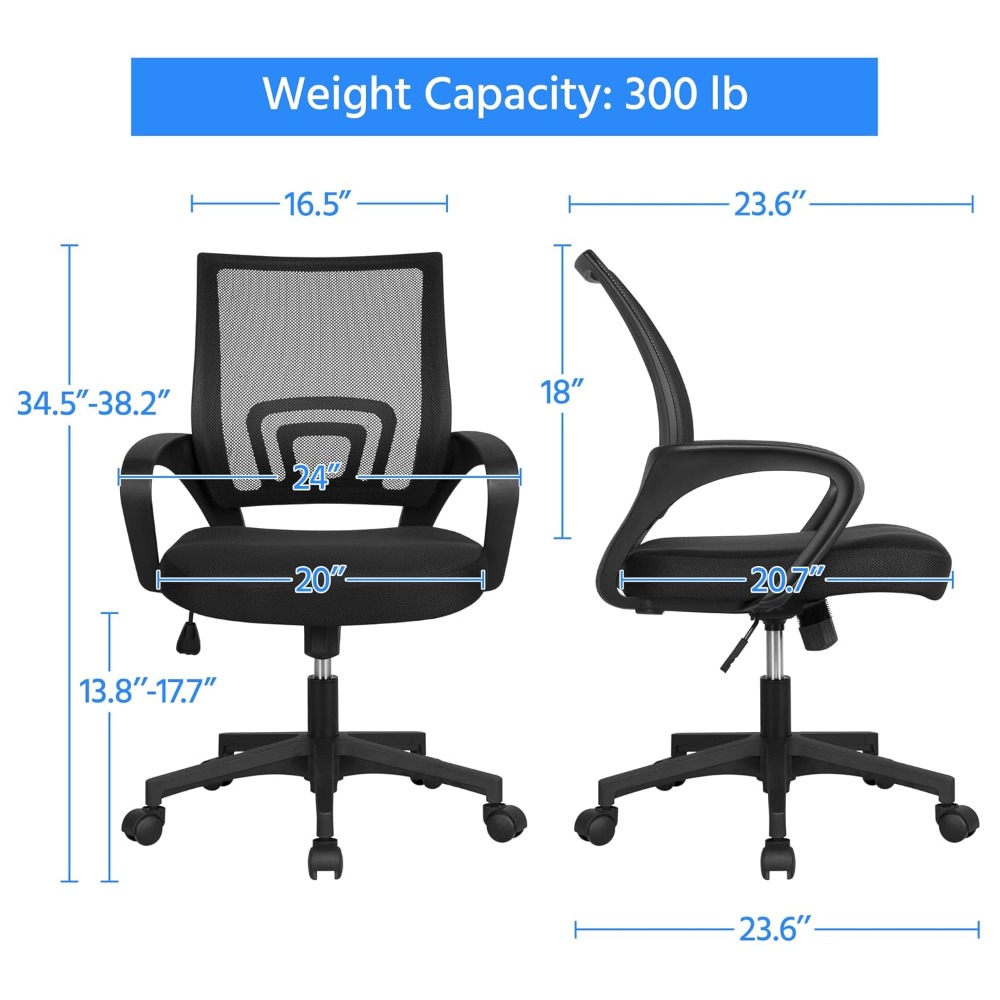 Mid-Back Mesh Ergonomic Office - Task Chair Mid Back 评论和价格