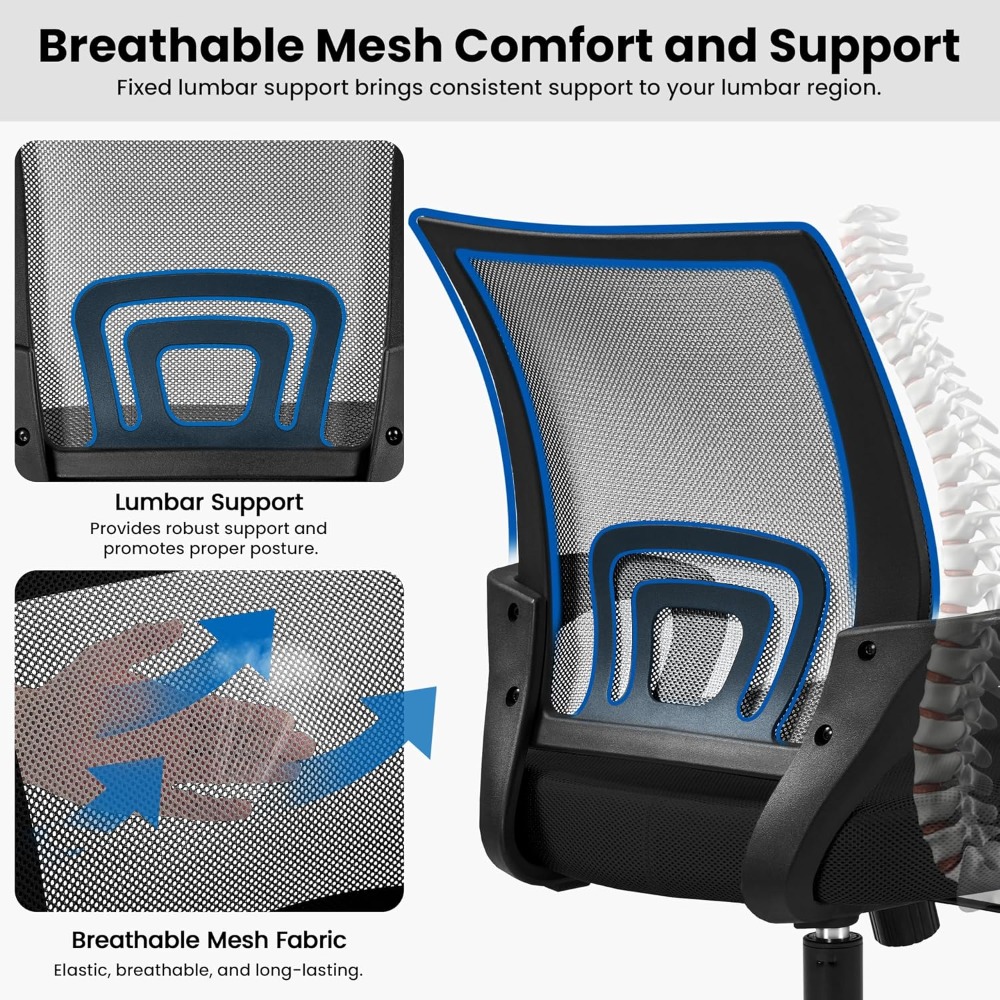 Mid-Back Mesh Ergonomic Office - Task Chair Mid Back 评论和价格
