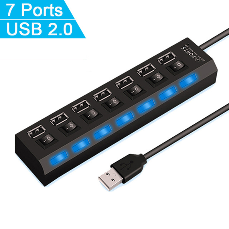 7 Port USB 2.0 Hub Splitter Fo - Office Supply Cart 评论和价格