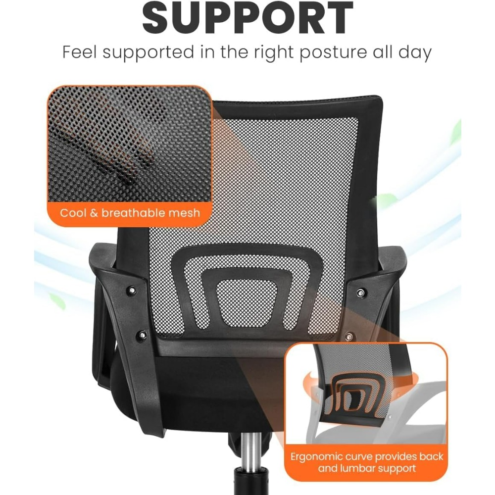 Black Mesh Gaming Office Chair - Task Chair Mid Back 评论和价格